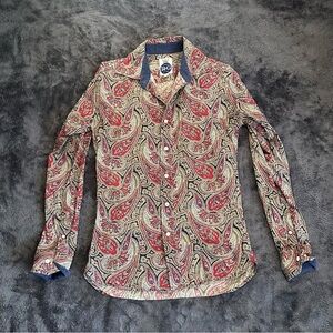 R&G London New York Paisley Long Sleeve Button-Up Shirt